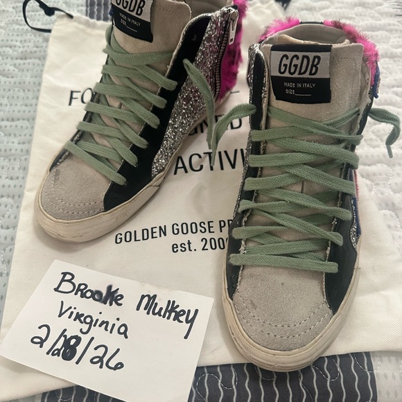 Golden Goose HTF Slides - Pink, Silver, and Yellow size 35 - Picture 9 of 9